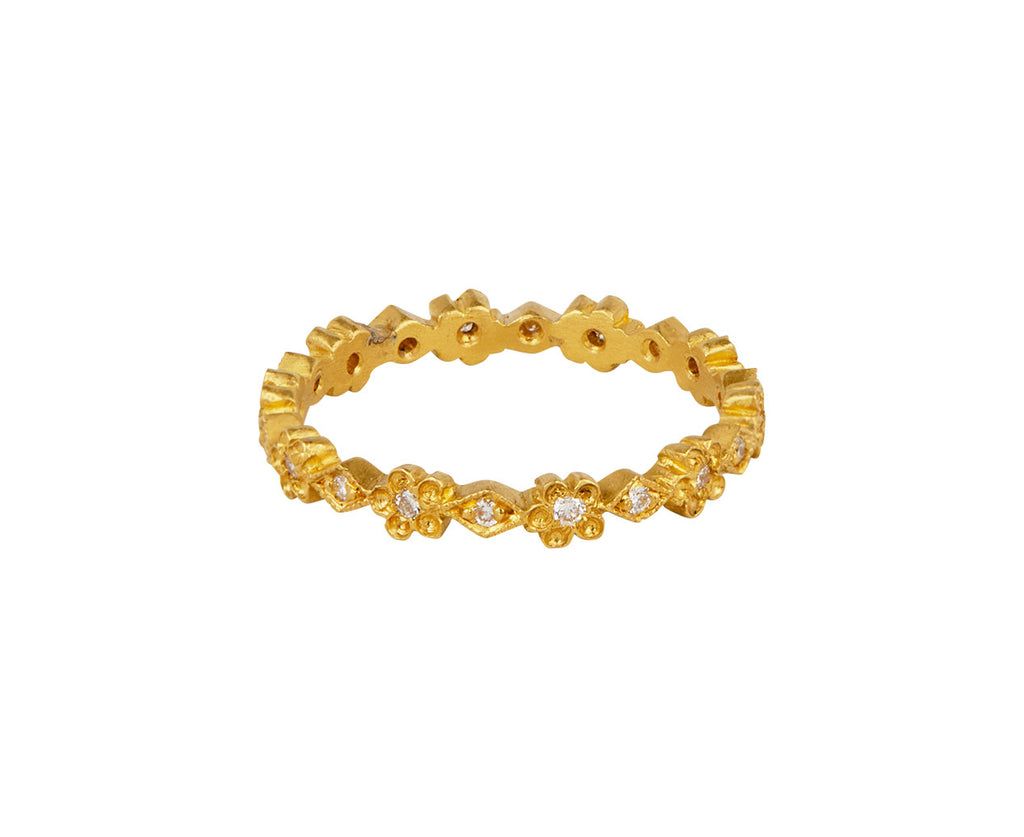 Cathy Waterman Gold Tiny Scalloped Flower Band Side