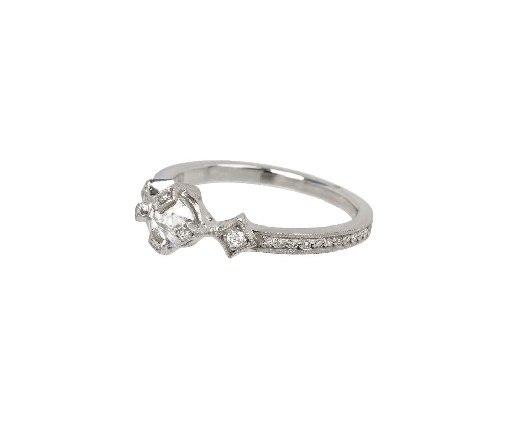 Rose Cut Diamond Antique Prong Solitiare