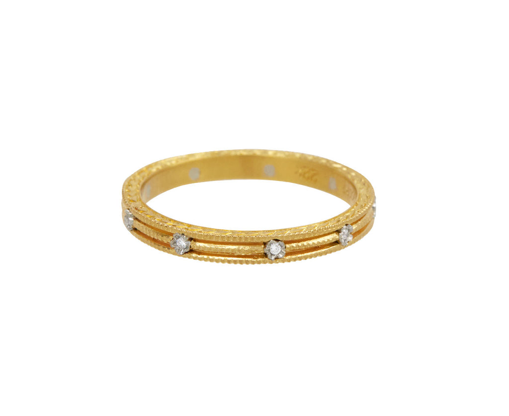 Milgrain Ring with Scalloped Flowers