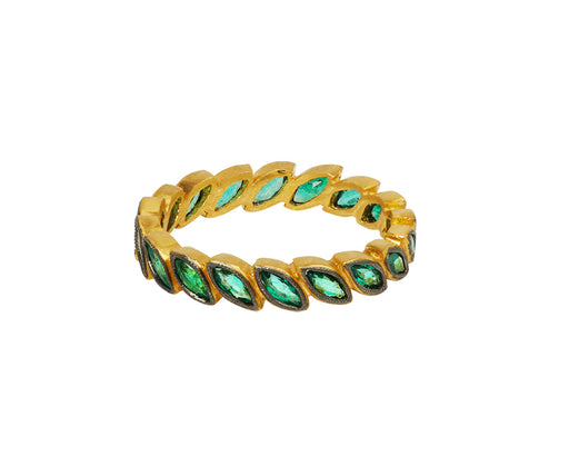 Brazilian Emerald Single Row Laurel Band - TWISTonline 