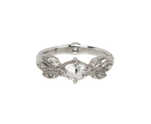 Diamond Three Leaf Side Ring