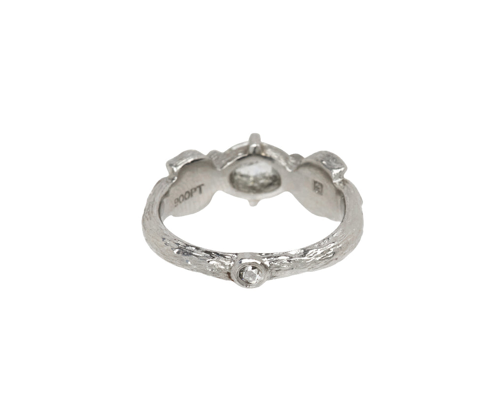 Diamond Three Leaf Side Ring