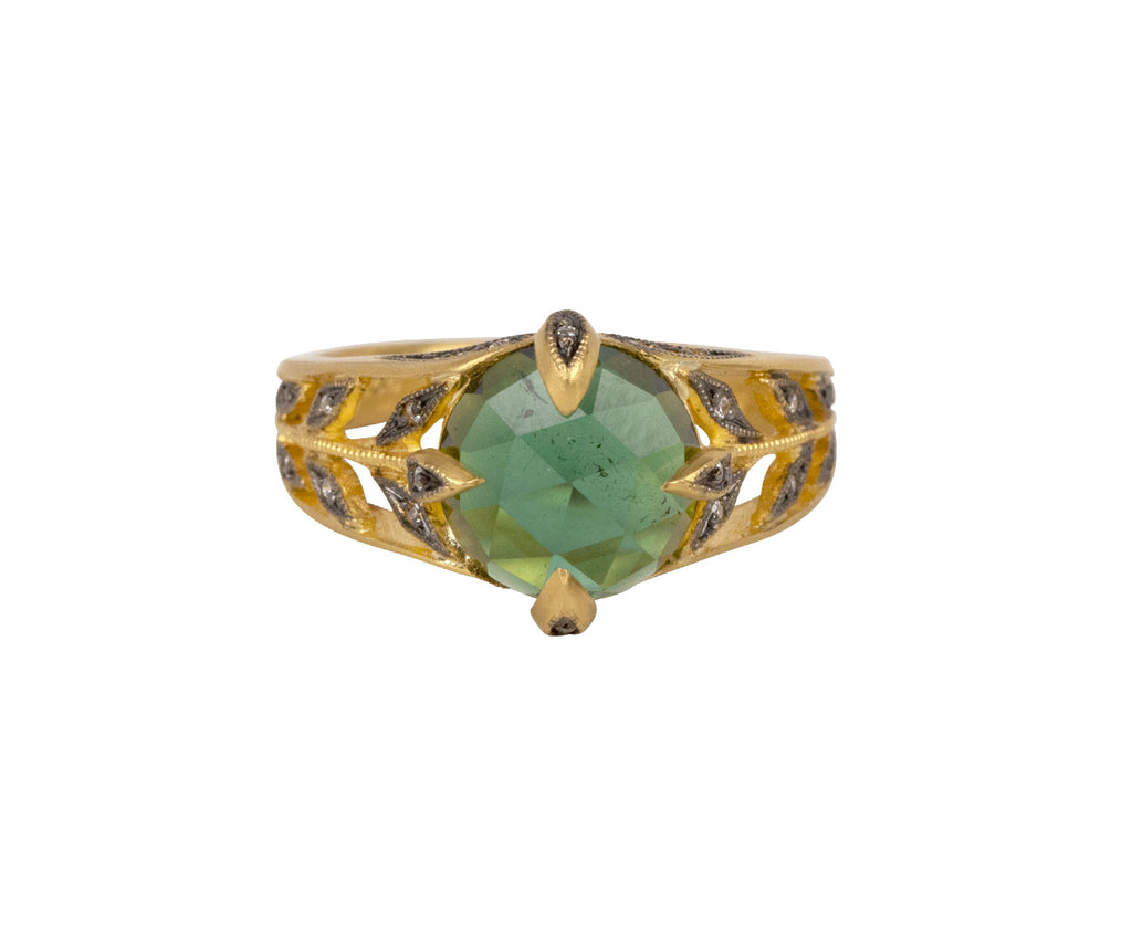 Cathy Waterman Green Tourmaline Floating Wheat Ring