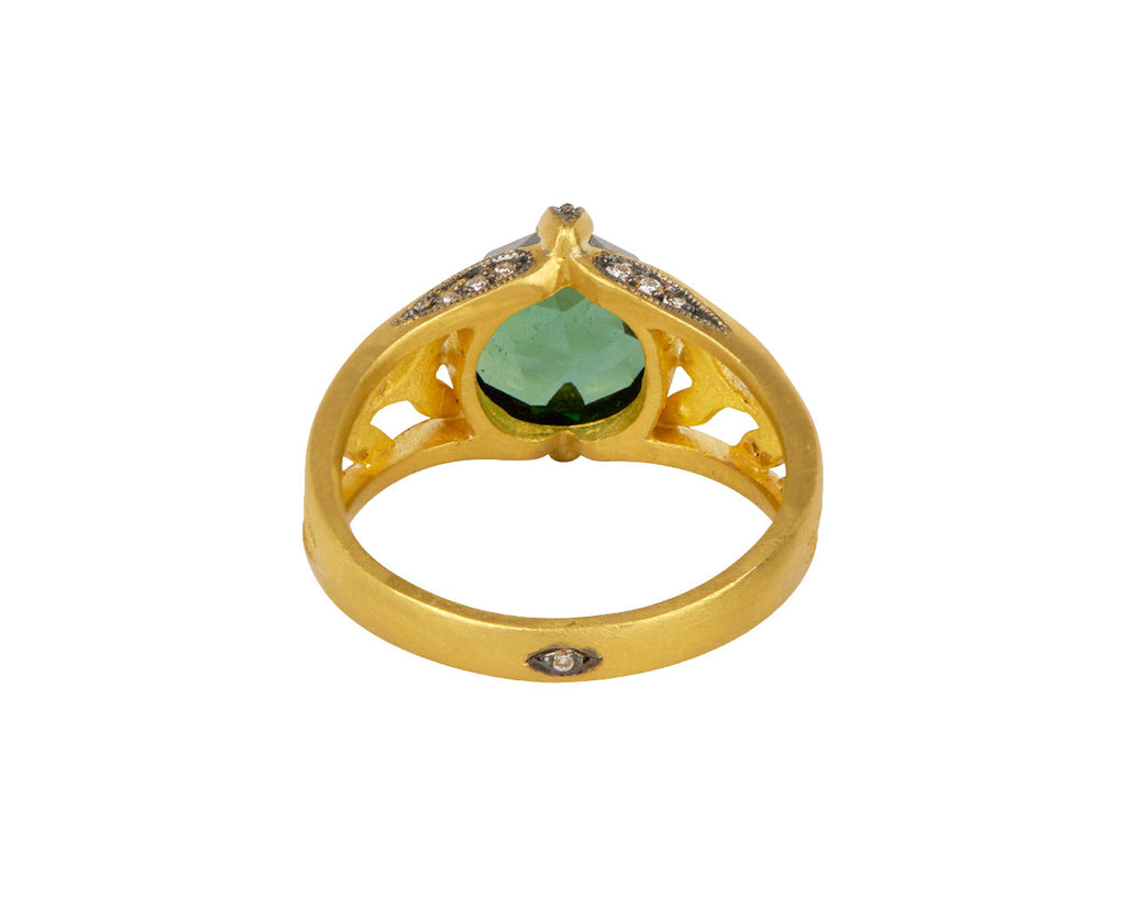Cathy Waterman Green Tourmaline Floating Wheat Ring Back