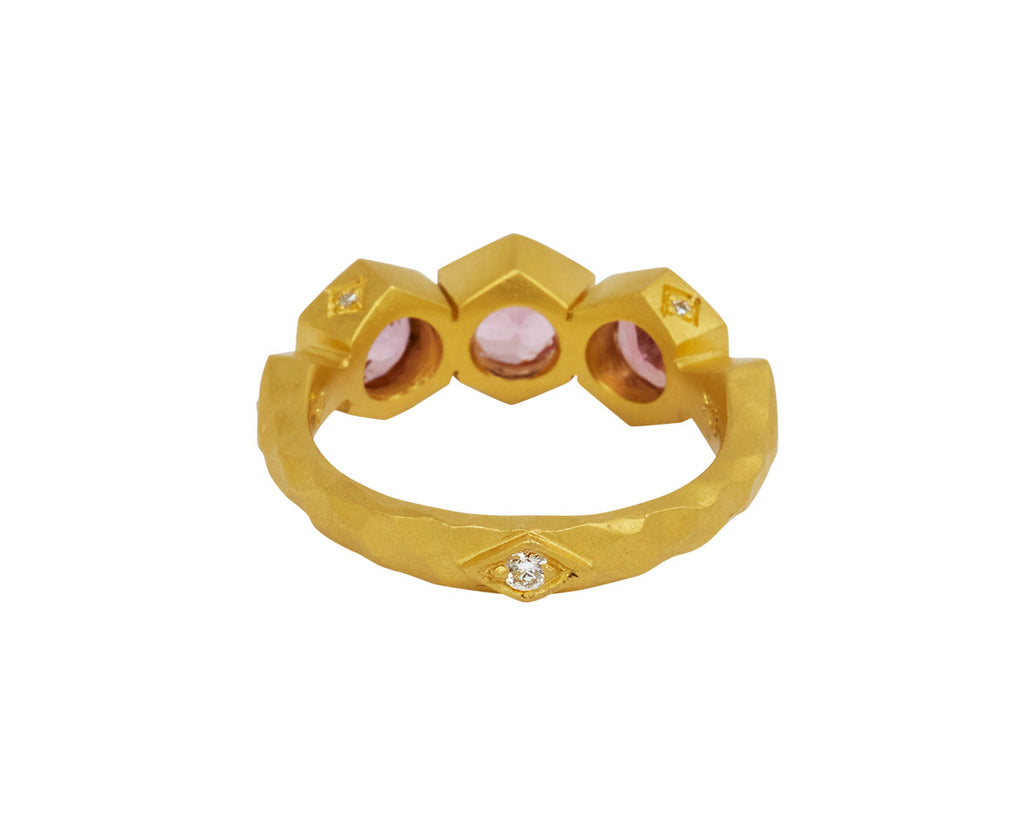 Pink Tourrmaline Triple Hexagonal Ring