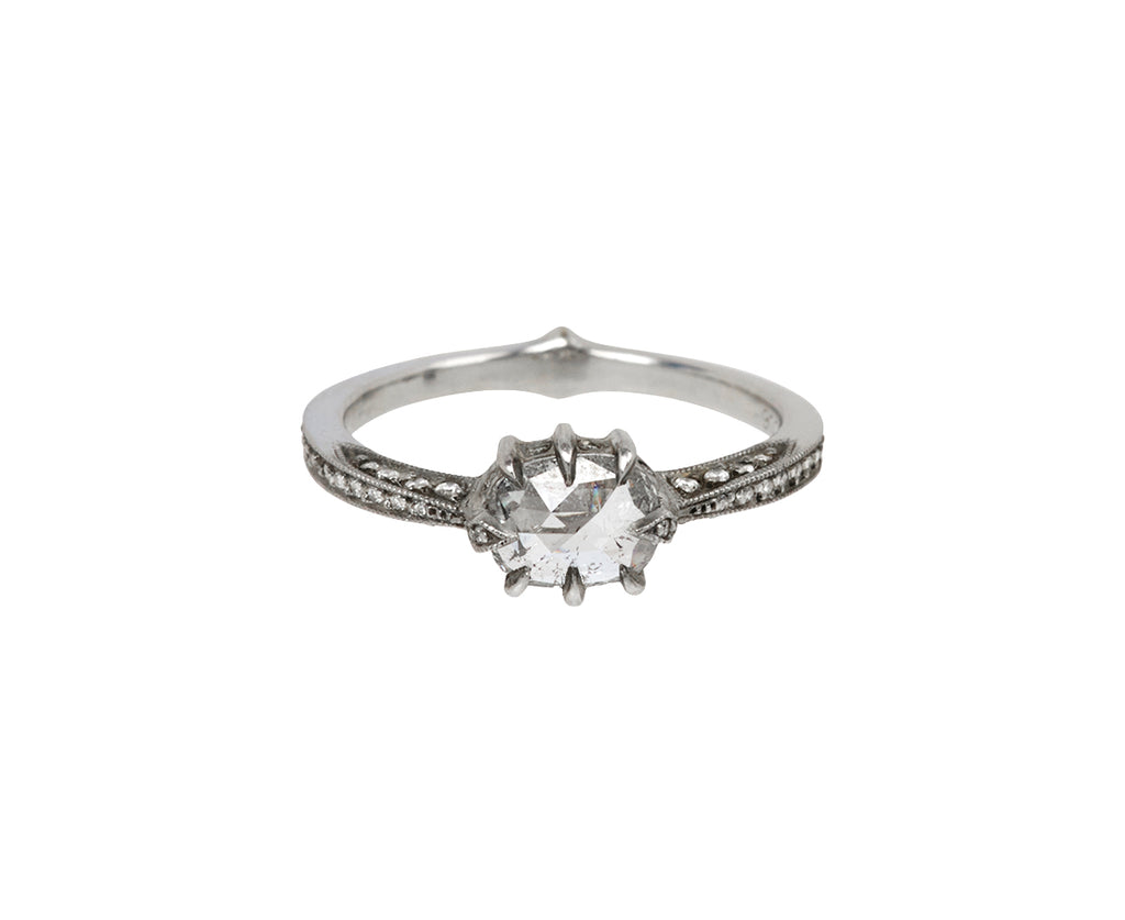 Rose Cut Diamond Cat Claw Solitaire