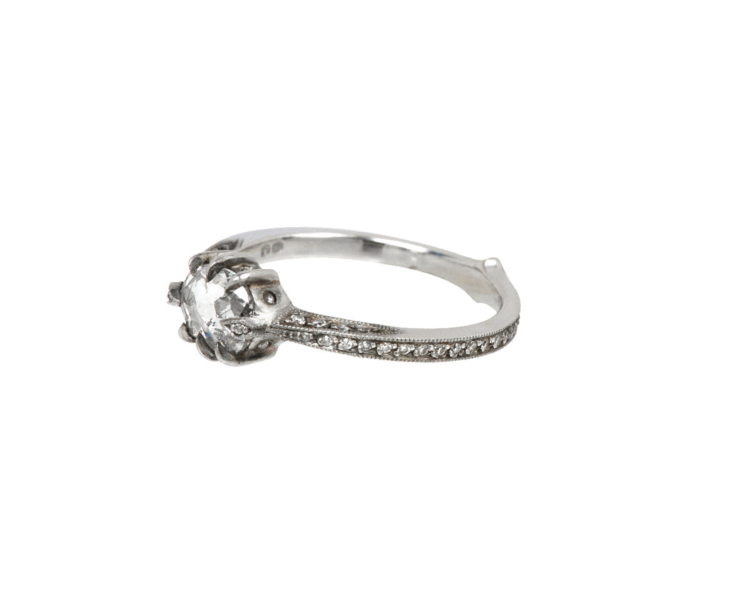 Rose Cut Diamond Cat Claw Solitaire