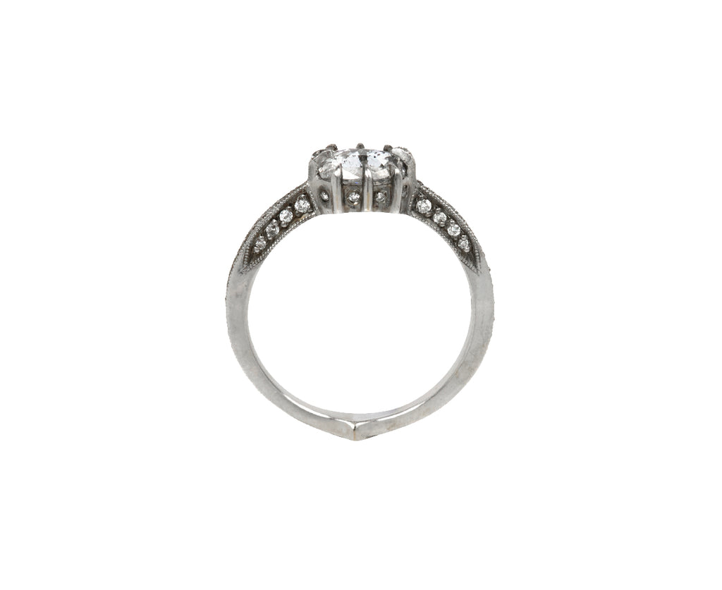 Rose Cut Diamond Cat Claw Solitaire