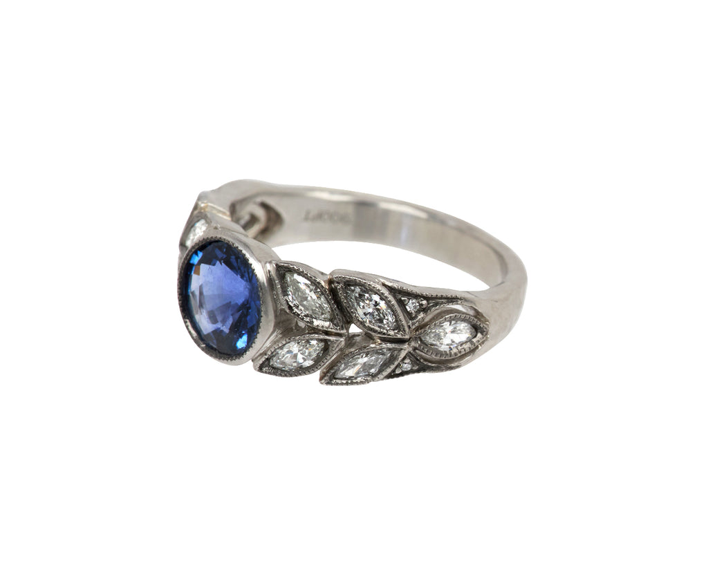 Ceylon Sapphire Diamond Garland Ring