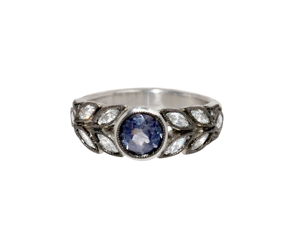 Platinum Gray-Lilac Tourmaline Garland Ring