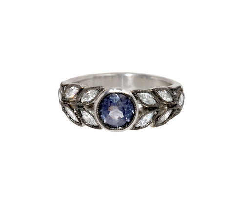Platinum Gray-Lilac Tourmaline Garland Ring