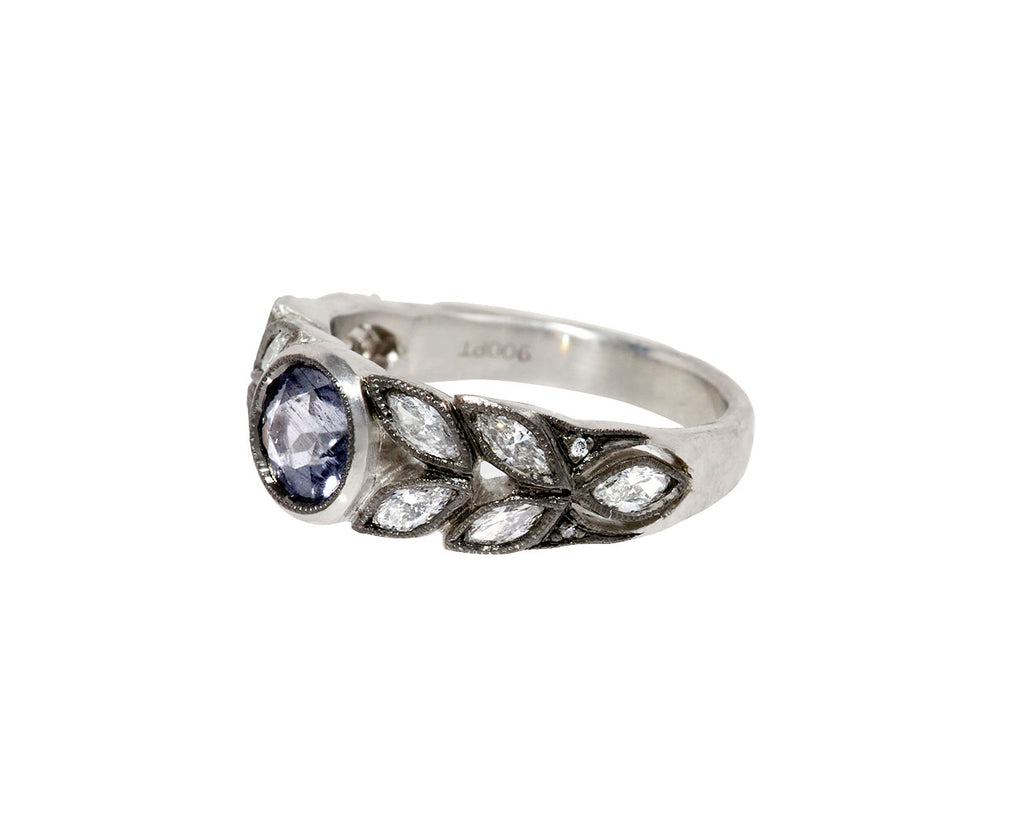 Platinum Gray-Lilac Tourmaline Garland Ring