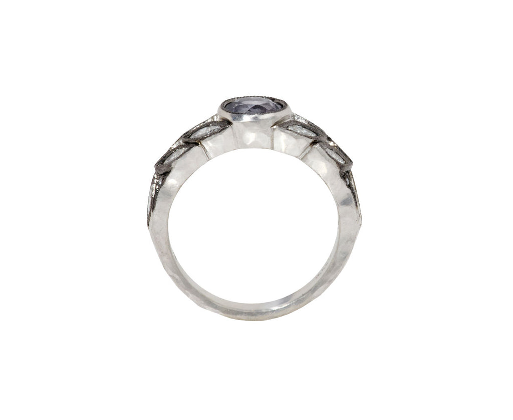 Platinum Gray-Lilac Tourmaline Garland Ring