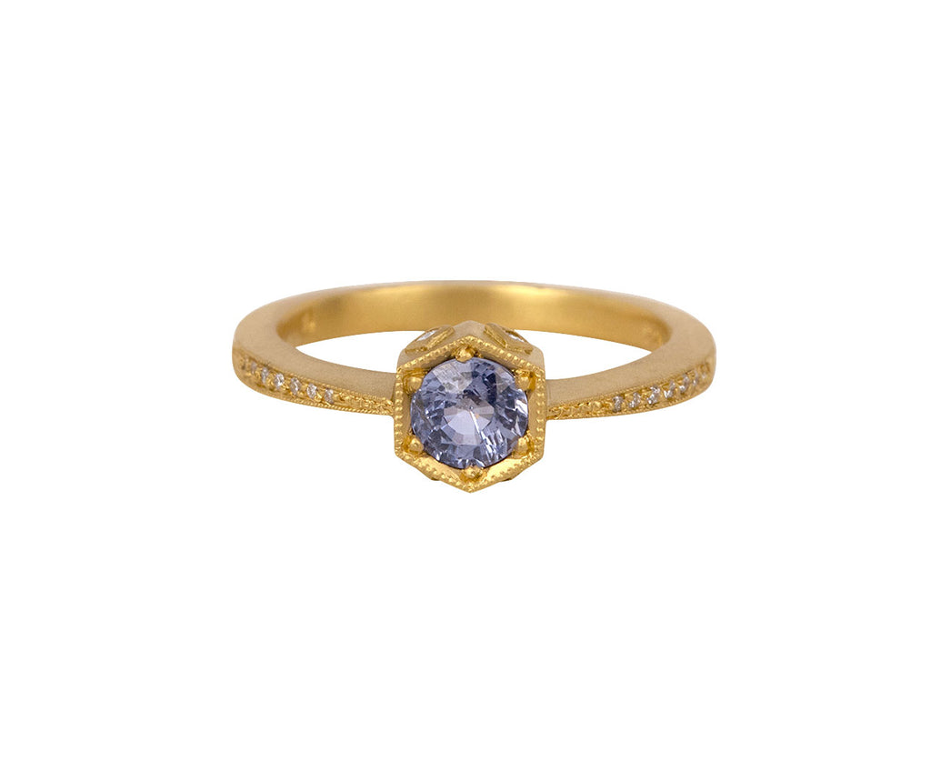 Cathy Waterman Lilac Sapphire Hexagonal Bezel Ring