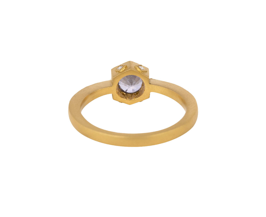 Lilac Sapphire Hexagonal Bezel Ring
