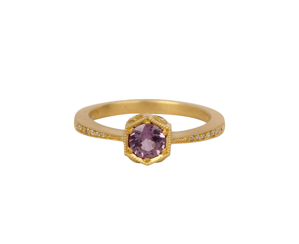 Cathy Waterman Pink Sapphire Hexagonal Bezel Ring