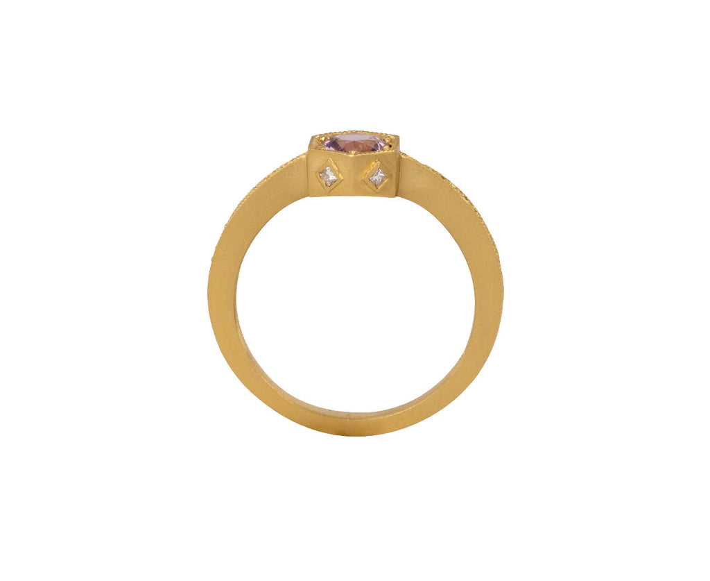 Cathy Waterman Pink Sapphire Hexagonal Bezel Ring Top