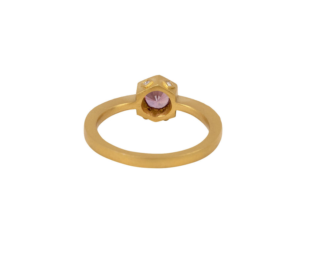 Cathy Waterman Pink Sapphire Hexagonal Bezel Ring Back
