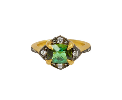 Green Tourmaline Aphrodite Ring