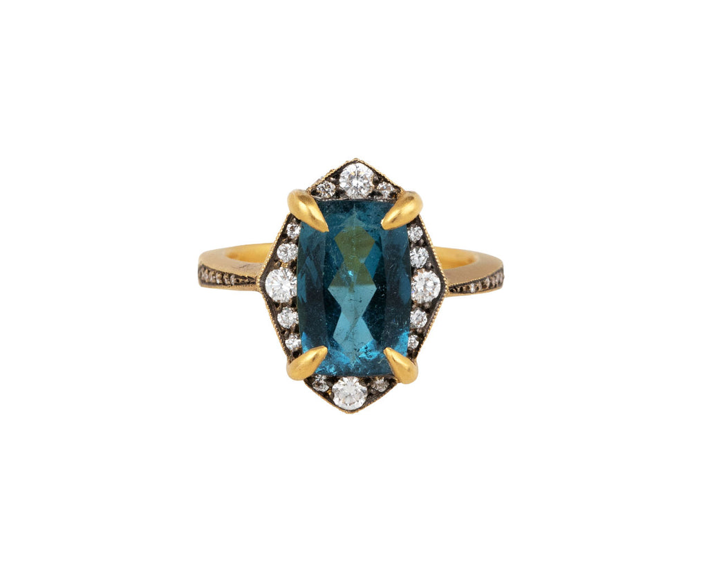 Indicolite Tourmaline Aphrodite Ring