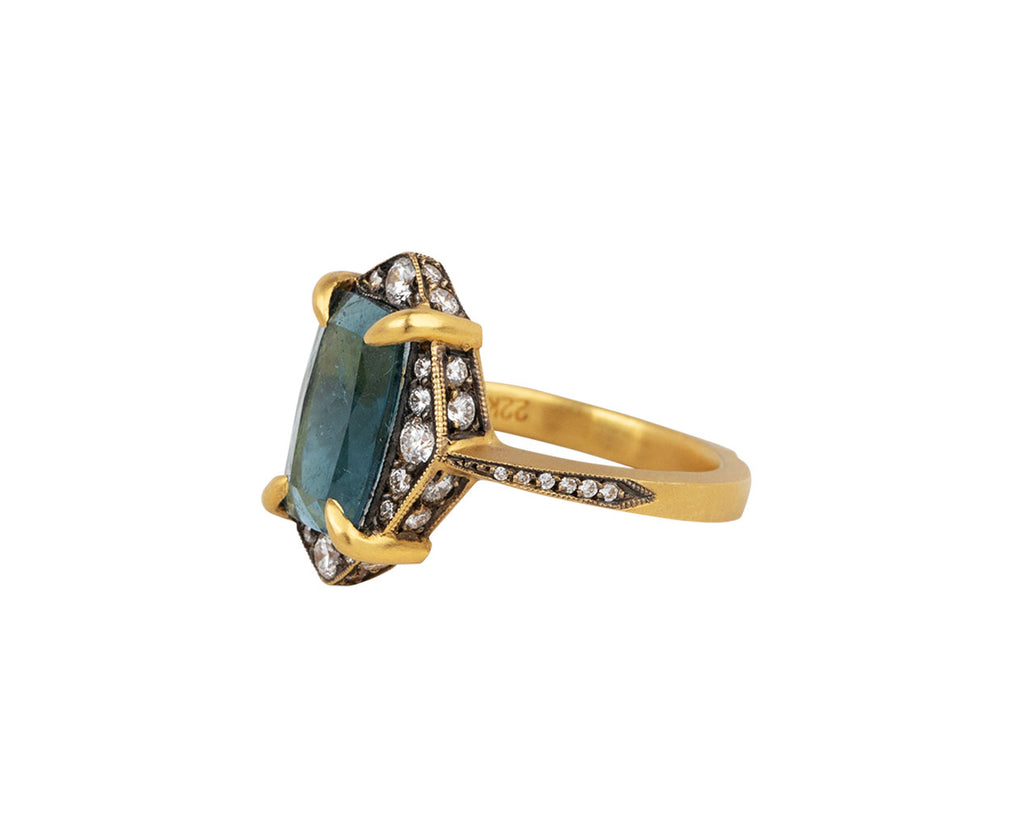 Indicolite Tourmaline Aphrodite Ring