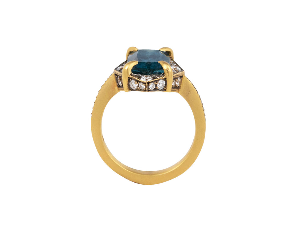 Indicolite Tourmaline Aphrodite Ring