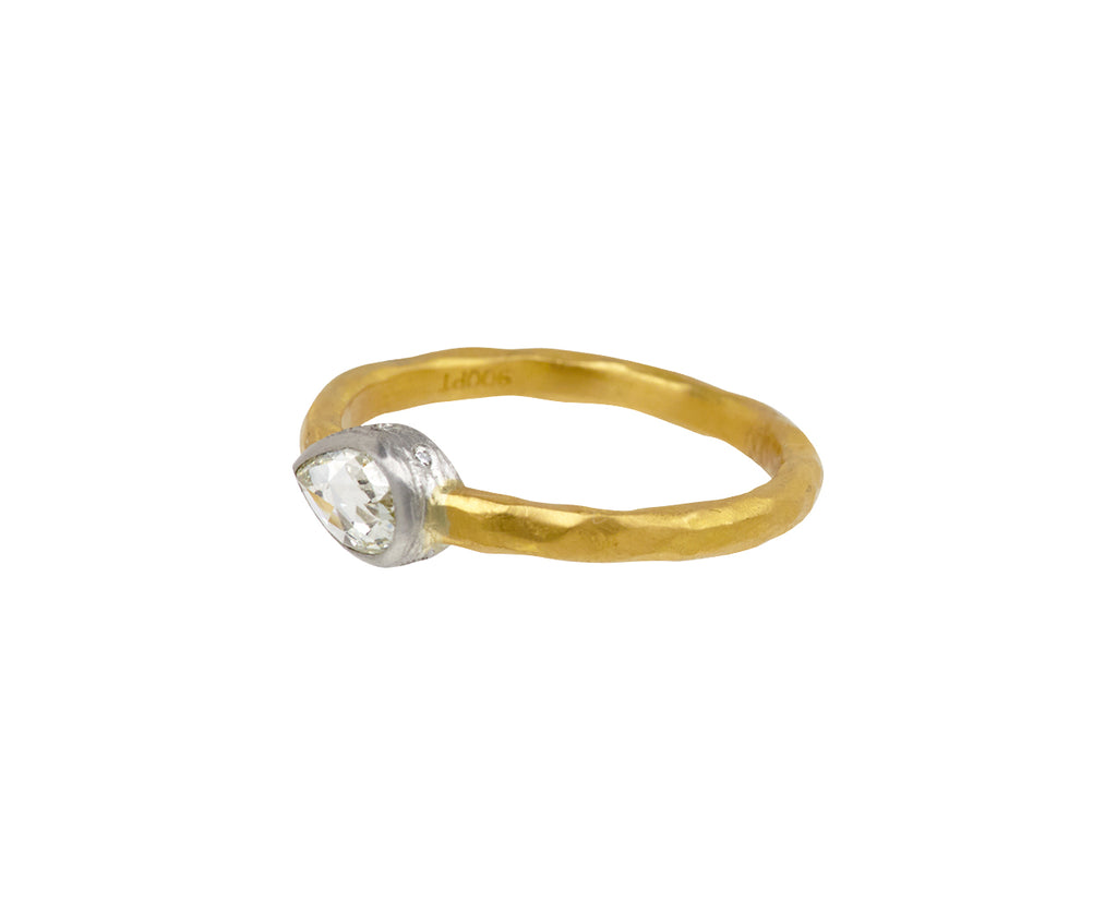 Pear Shaped Rose Cut Diamond Branch Ring