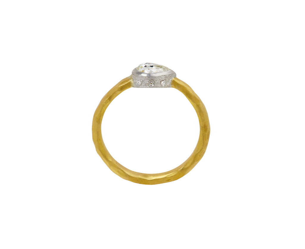 Pear Shaped Rose Cut Diamond Branch Ring