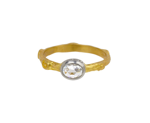 Oval Rose Cut Diamond Branch Ring
