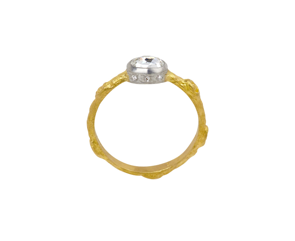 Oval Rose Cut Diamond Branch Ring