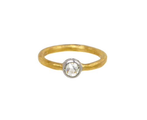 Round Rose Cut Diamond Branch Ring
