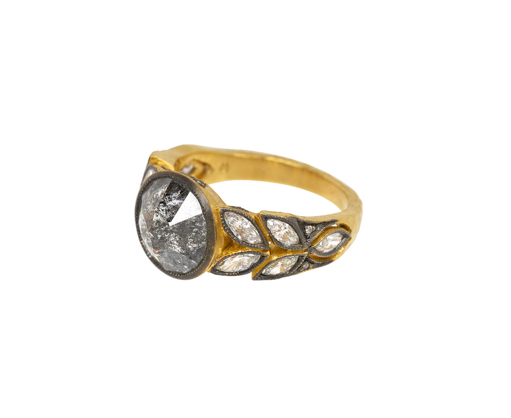 Black and White Diamond Garland Ring