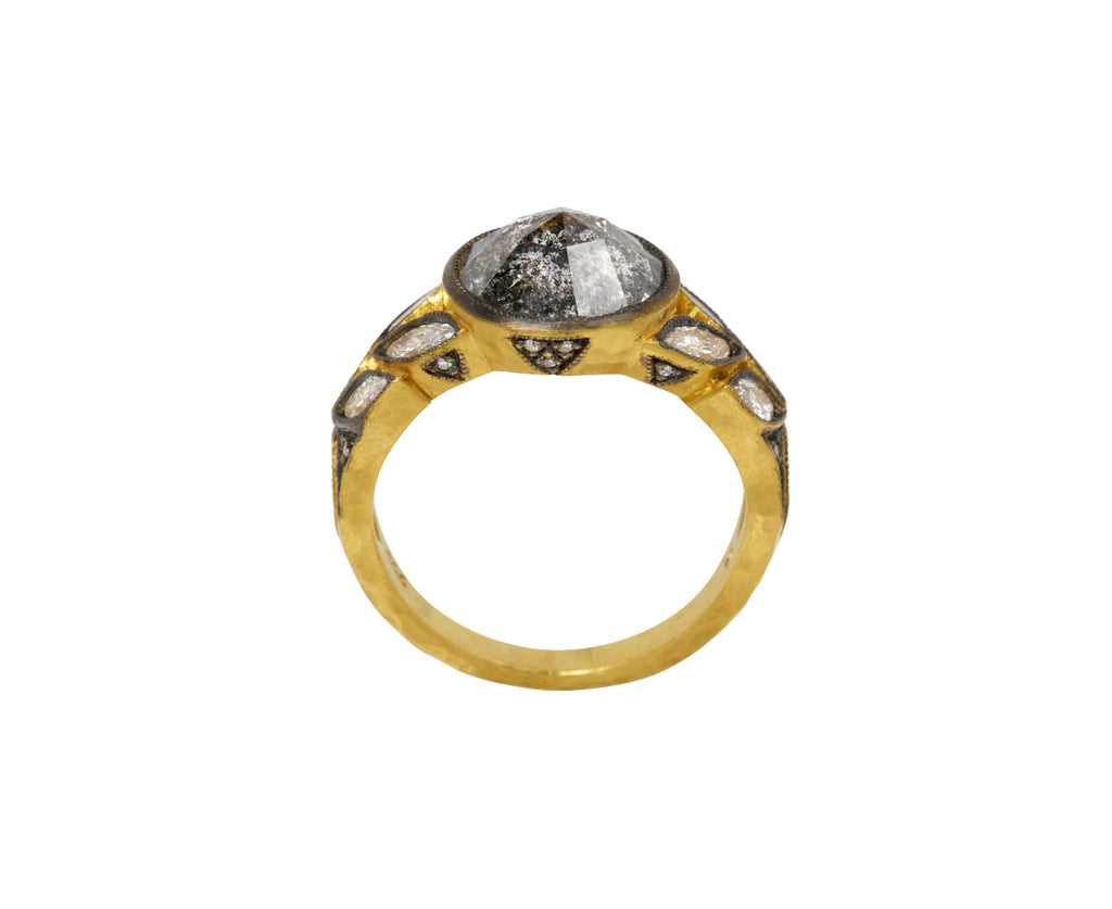 Black and White Diamond Garland Ring
