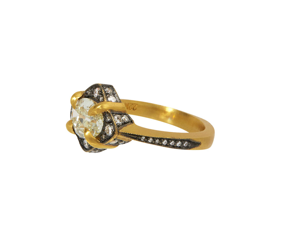 Old Mine Cut Diamond Aphrodite Ring