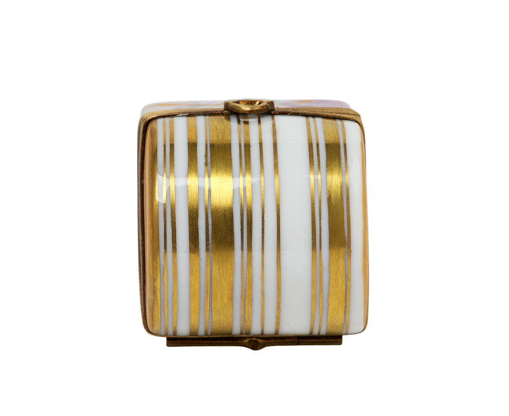 Gold Stripe Marble Ring Box