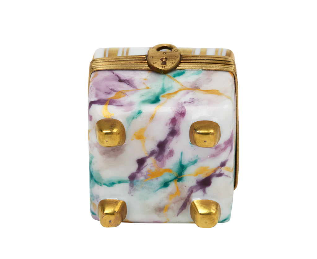 Gold Stripe Marble Ring Box