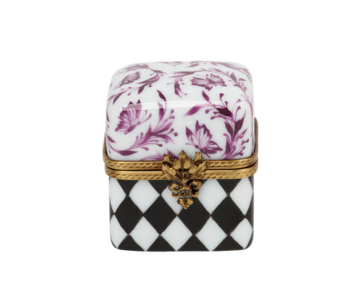 Pink Violet Butterfly and Argyle Ring Box