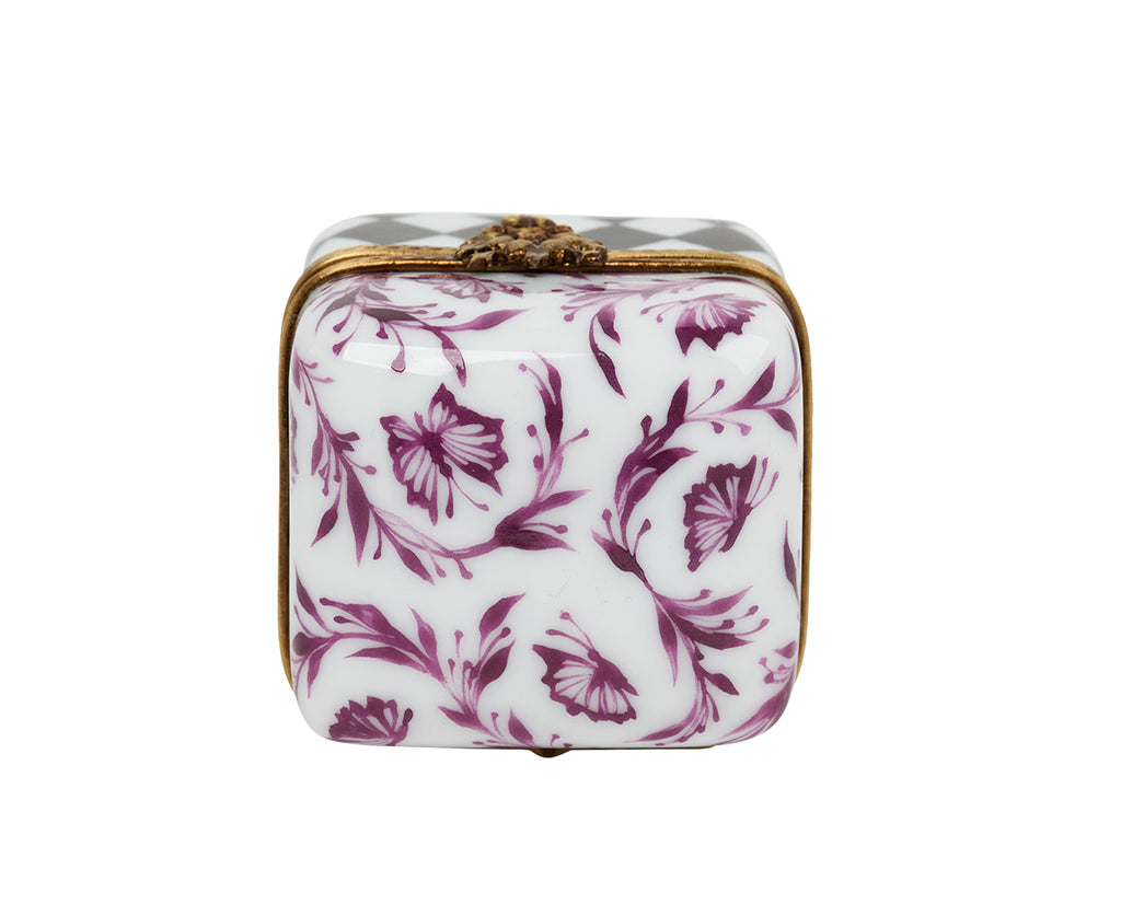 Pink Violet Butterfly and Argyle Ring Box