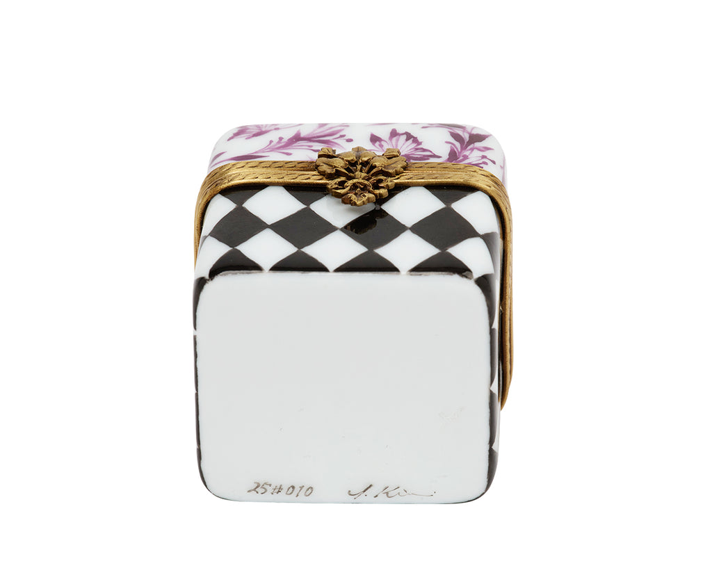 Pink Violet Butterfly and Argyle Ring Box