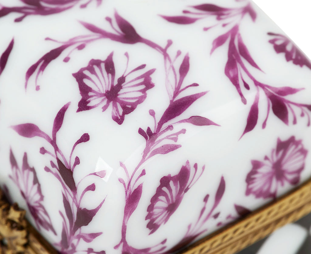 Pink Violet Butterfly and Argyle Ring Box