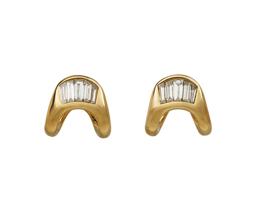 Petite Zaha Baguette Cut Diamond Earrings
