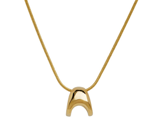 Petite Zaha Plain Gold Slider Necklace