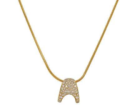 Petite Zaha Pave Gold Slider Necklace