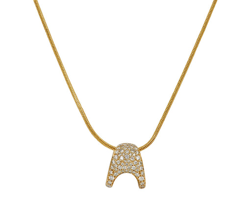 Petite Zaha Pave Gold Slider Necklace