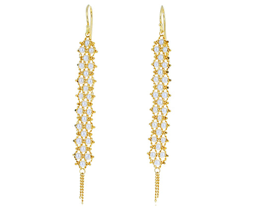 Long Pearl Textile Earrings - TWISTonline 