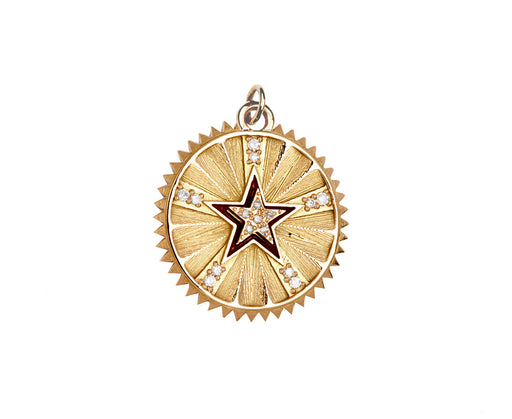 Medium Red Star Medallion Charm ONLY