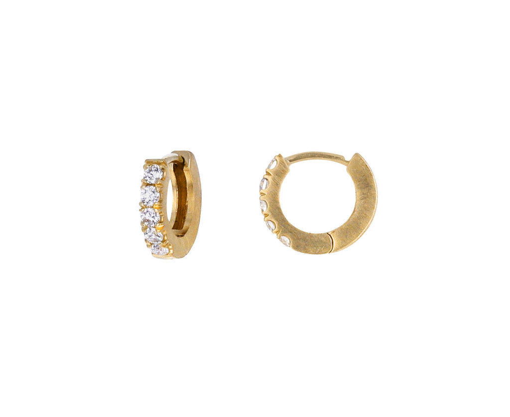 Small Diamond Huggie Hoop Earrings