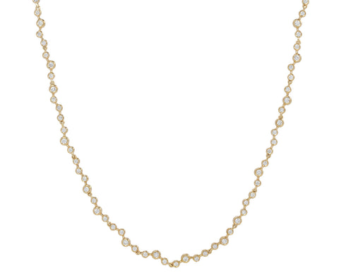 Large Diamond Waving Riviera Necklace