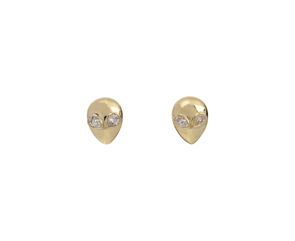 Alien Diamond Earring Studs – Yellow Gold Diamond – Alina Abegg