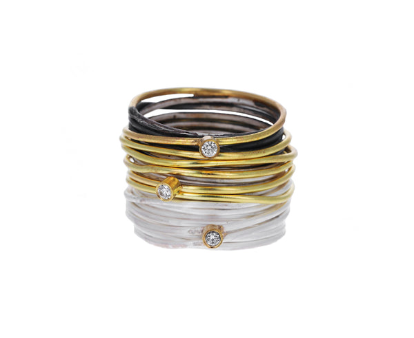 Mixed Metal Diamond Spaghetti Ring Mixed Metal Diamond Spaghetti Ring